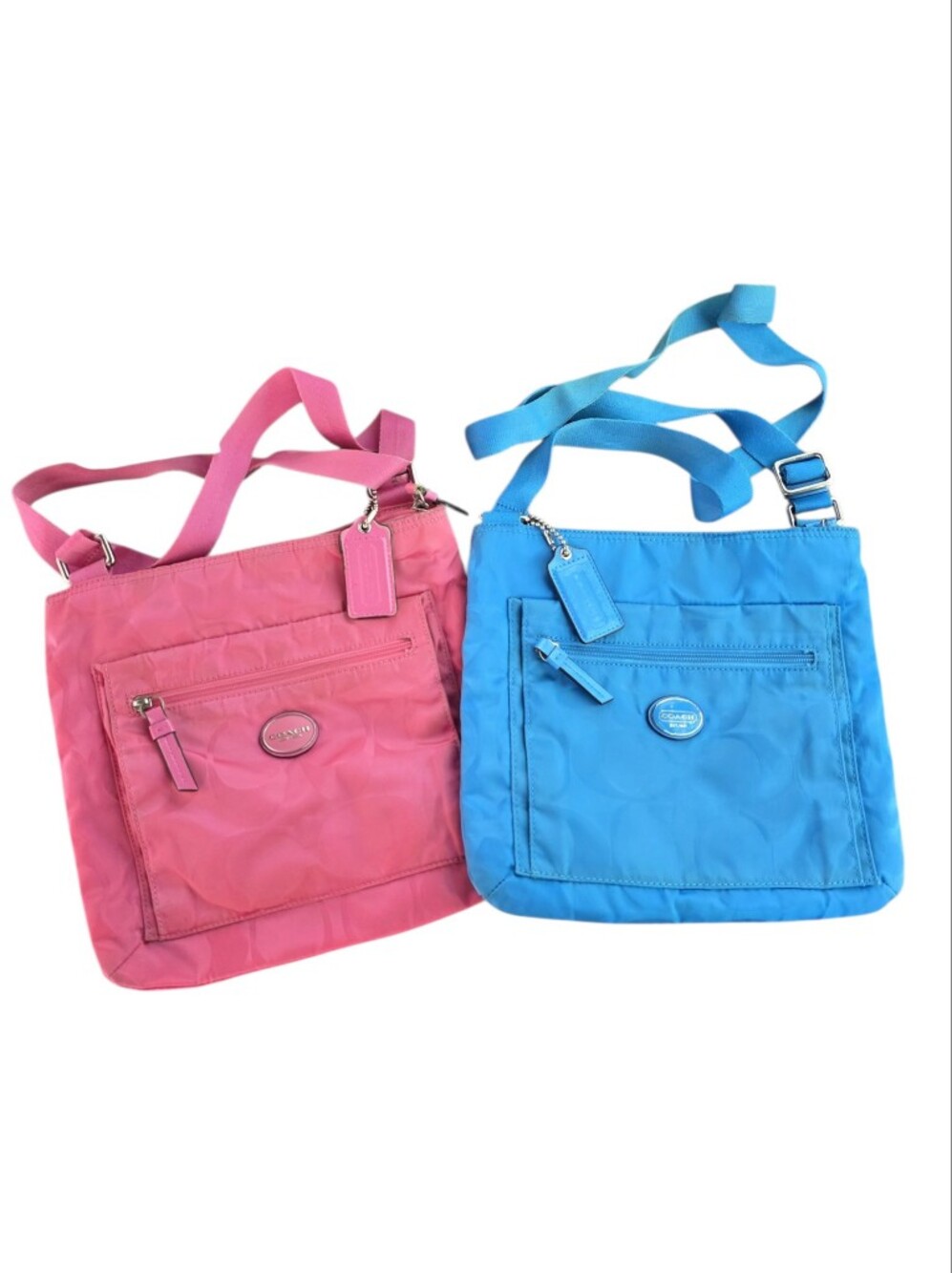 Coach Pink and Blue Crossbody Bags - Lightweight Nylon Shoulder Bags